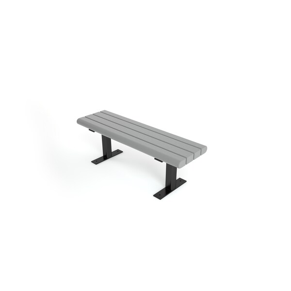 Gray 4' Creedside Bench Surface Mount w/ Black Frame